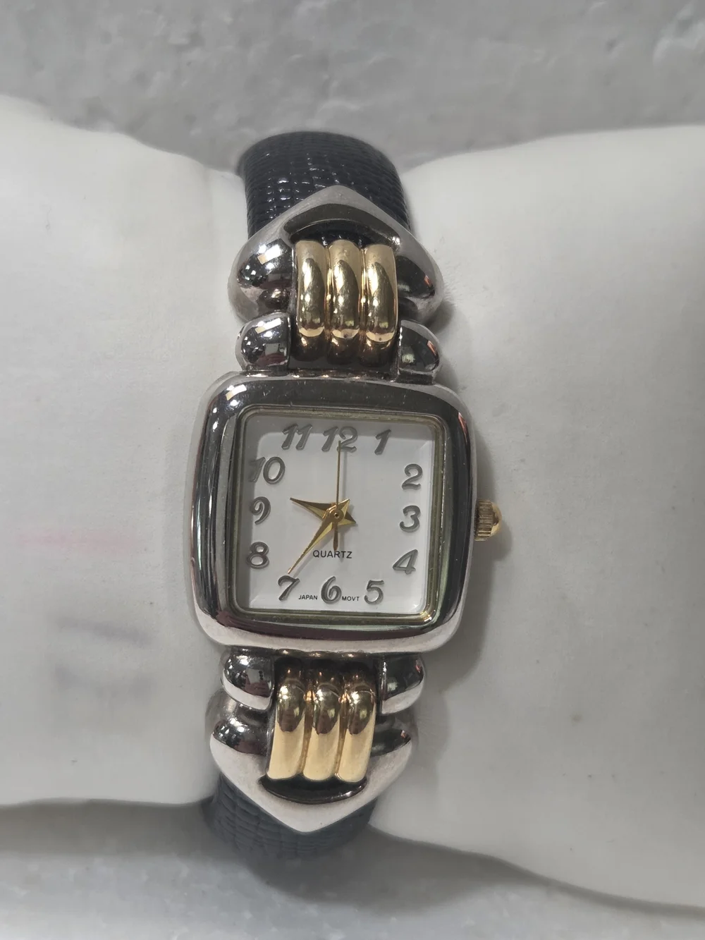 Avon Two-Tone Gold & Silver Women's Quartz Watch with Black Strap